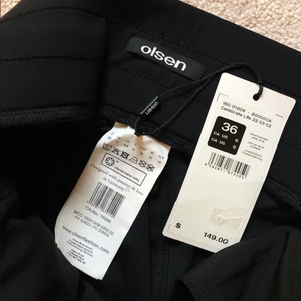 NWT OLSEN Knee-length Pencil Skirt with Drawstring Waist & Pockets, Size 36 / 6 - Picture 9 of 11